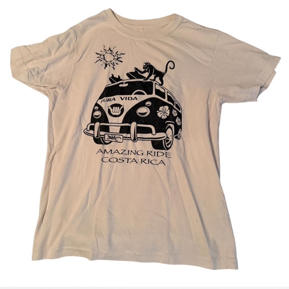 Pura Vida Costa Rica Cream Graphic Tee